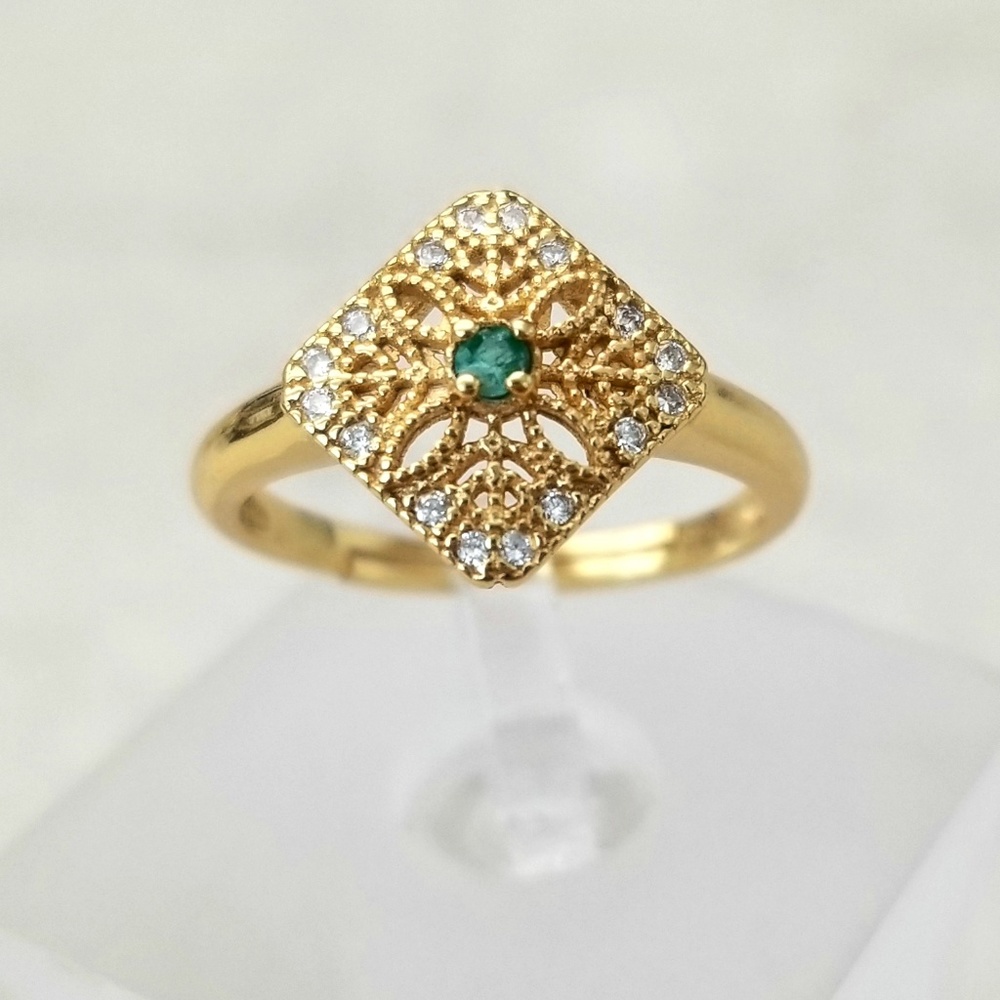 HOST PICK! Artisan Natural Emerald & Diamonds Ring - Picture 2 of 8